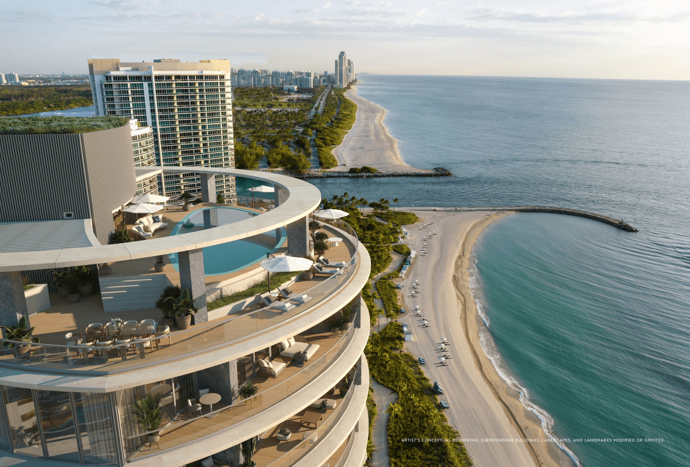 Aerial view of waterfront development